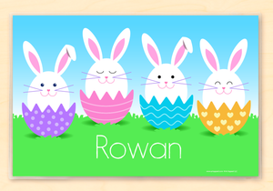Easter Bunnies & Eggs Personalized Placemat 18" x 12" with Alphabet