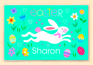 Easter Bunny Rabbit Personalized Placemat 18" x 12" with Alphabet