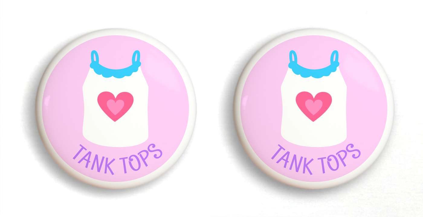 Dresser Girl's Tank Tops Ceramic Drawer Knob Large 2" Pink KidsRoomTreasures.com Dresser Girl's Tank Tops Ceramic Drawer Knob Large 2" Pink KidsRoomTreasures.com
