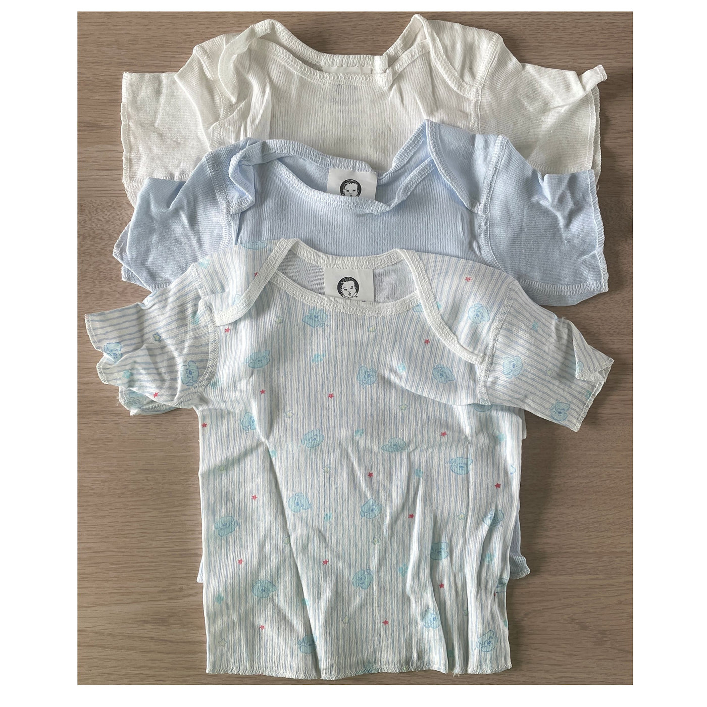 Slip-On Shirt Set 3-Pack Baby Underwear 3-6 Months 13-18 lbs Gerber Bl –