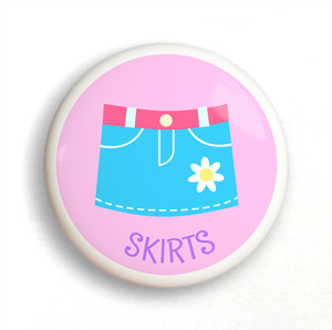 Girl's Skirts Ceramic Drawer Knob 2"