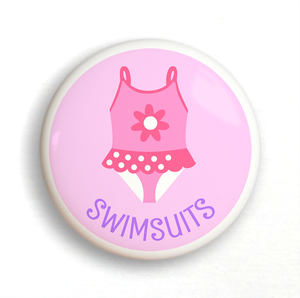 Girl's Swimsuit Ceramic Drawer Knob 2"