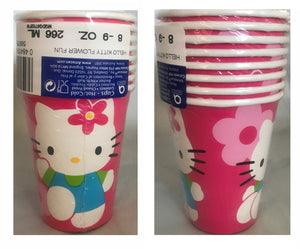Hello Kitty Flower Fun Pink 9oz Hot/Cold Party Cups 8 CT