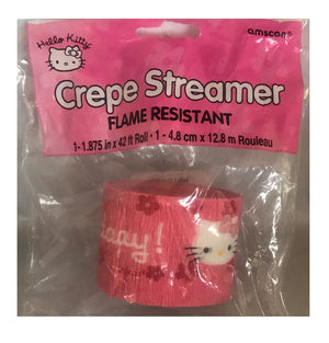 Hello Kitty Happy Birthday Pink Crepe Party Streamer 42 ft (14 yards)