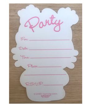 Hello Kitty Die Cut Party Invitation Cards 8 CT