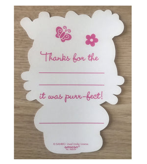 Hello Kitty Party Die Cut Thank You Cards 8 CT