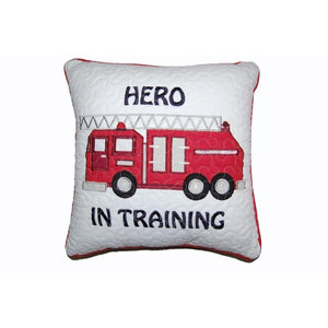 Hero in Training Fire Truck Kids Throw Decorative Pillow