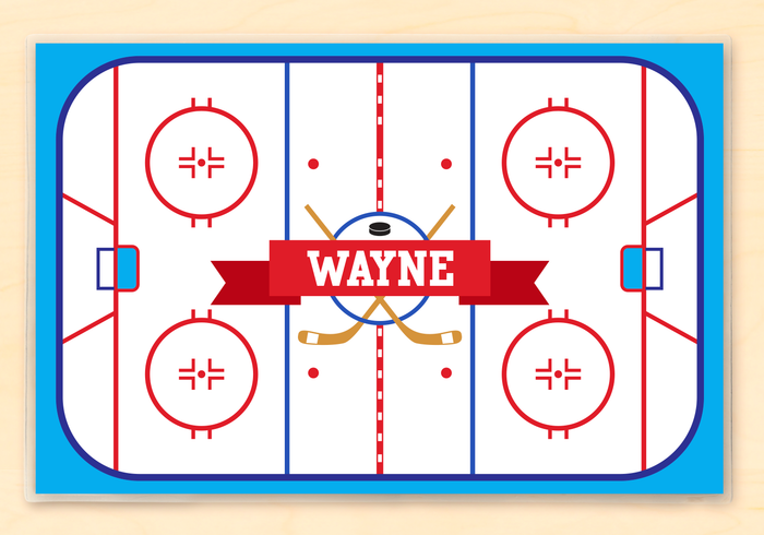 Hockey Rink Personalized Placemat 18" x 12" with Alphabet