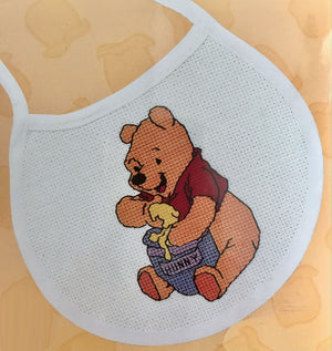 Walt Disney Winnie The Pooh Bear Handful of Honey Pot Cross Stitch Bib Kit Baby Keepsake Gift or PDF Chart Pattern Instructions 132-24