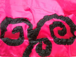 Modern Elegant Hot Pink & Black Ruffle Shabby Chic Window Valance 70" Kids Teen Girl Boho