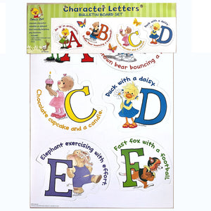 Suzy's Zoo Alphabet Character Letters Bulletin Board Set 24" x 17" 5PC School Teacher Classroom Decorative Art Mural Wall Door Window