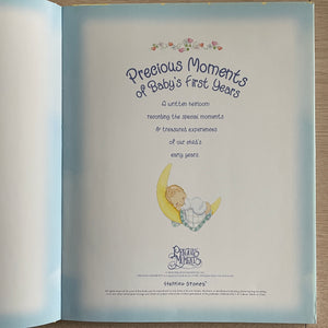 Vintage Rare New Precious Moments Angel Baby Memory Record Book of Baby's First Years Padded Keepsake Stepping Stones 2000