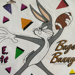 Vintage Looney Tunes Self-Stick Wall Decals Sticker Decorations Peel & Stick 1996 Color Clings Inc Bugs Bunny Daffy Duck Coyote Sylvester