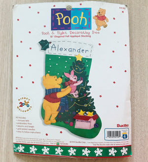Disney Winnie The Pooh & Piglet Decorating Christmas Tree 18 Felt Sto –