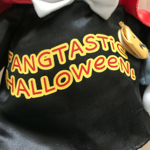 Vintage Rare Large 'Fangtastic Halloween' Ziggy Dracula Plush Toy Rag Message Doll 10" with Fuzz Dog Costume 2005 Collectible