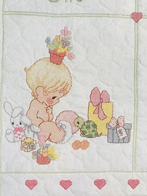 Precious Moments Counted Cross Stitch Quilt PDF Chart - Precious Little One Keepsakes Crib Blanket Pattern for 34" x 43"
