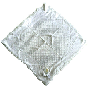 New Vintage Precious Moments White Baby Blanket with Angel Applique Boxed Gift Shawl Afghan Crib Throw Nap-Time Gift Set 2002
