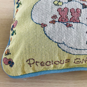 Vintage Precious Moments Precious Gifts From Above Praying Angel & Baby Triple Woven Jacquard Baby Crib Blanket Throw 47" X 60" & Keepsake Pillow