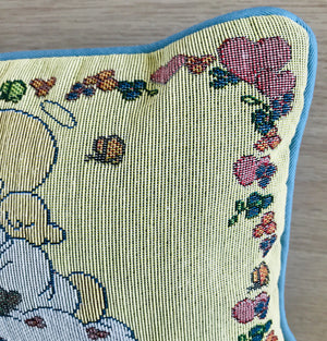 Couverture de berceau pour bébé en jacquard tissé triple vintage Precious Moments Precious Gifts From Above Praying Angel &amp; Baby 47" X 60" &amp; Coussin souvenir 1999