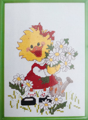 Suzy's Zoo Vintage Counted Cross Stitch Kit with Frame Friends & Flowers Suzy Ducken with Daisies 1997