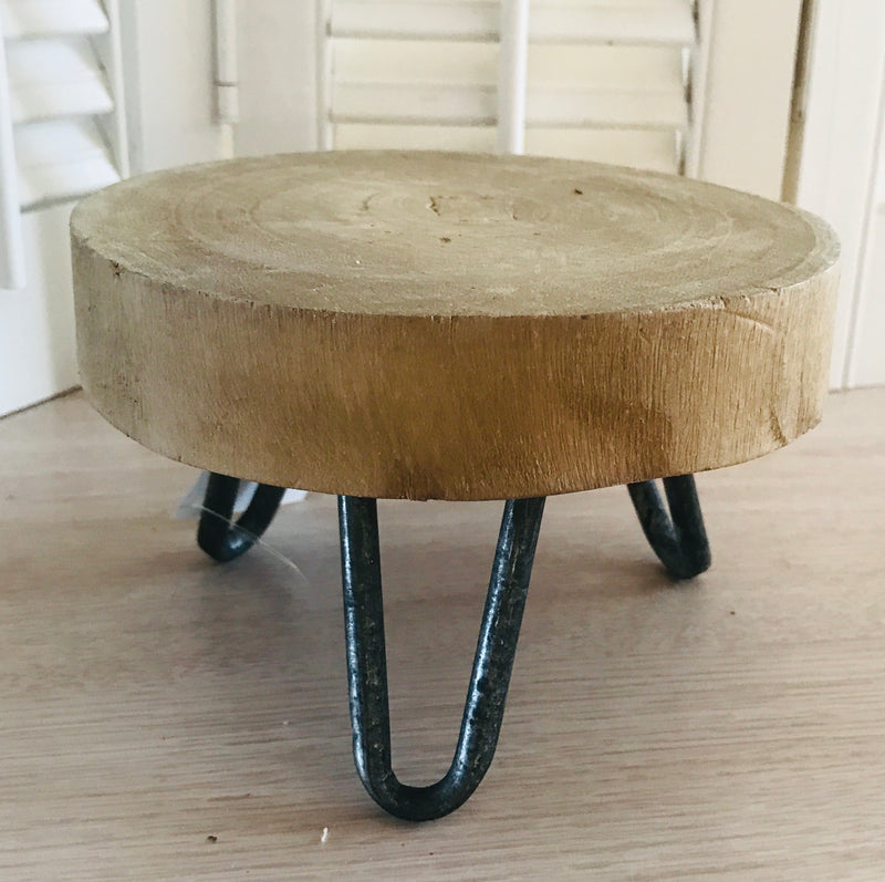 Rustic Cabin or Farmhouse Style Wood Slice Riser Stand 6