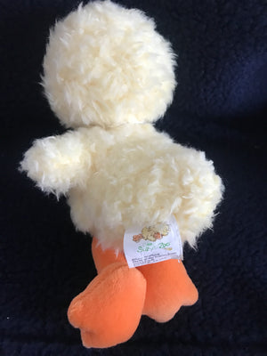 Little Suzy's Zoo Witzy Duck Yellow Plush Rattle Toy 7" Stuffed Soft Doll Baby Infant Vintage Collectible