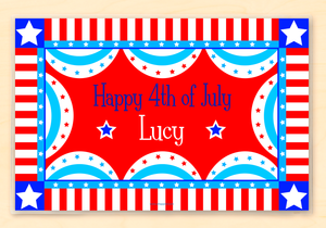 Fourth of July Personalized Placemat 18" x 12" with Alphabet