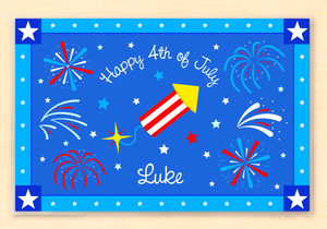 Fourth of July Firecracker Personalized Placemat 18" x 12" with Alphabet