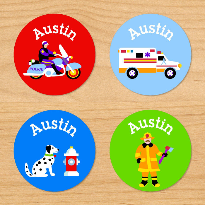 Rescue Heroes Personalized Round Waterproof Labels 24 CT