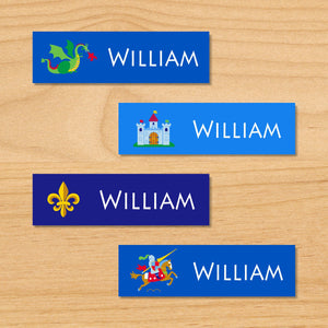 Knight Prince Dragons Personalized 80 CT Waterproof Mini Labels