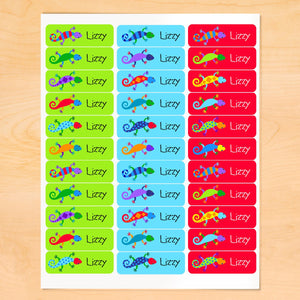 LIzards Personalized 33 CT Rectangle Waterproof Labels