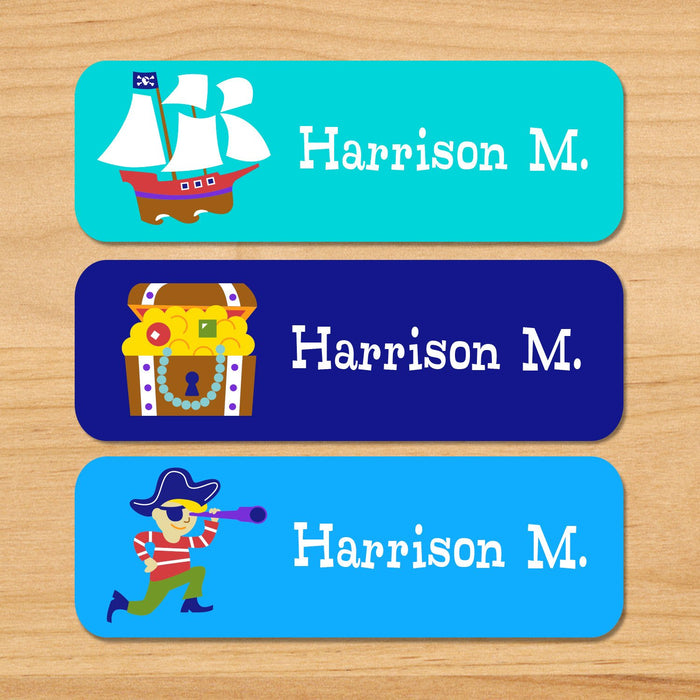 Pirates Personalized 33 CT Rectangle Waterproof Labels