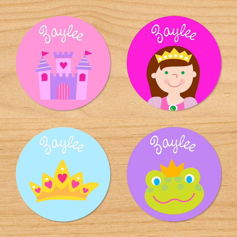 Princess Castle Personalized Round Waterproof Labels 24 CT ...