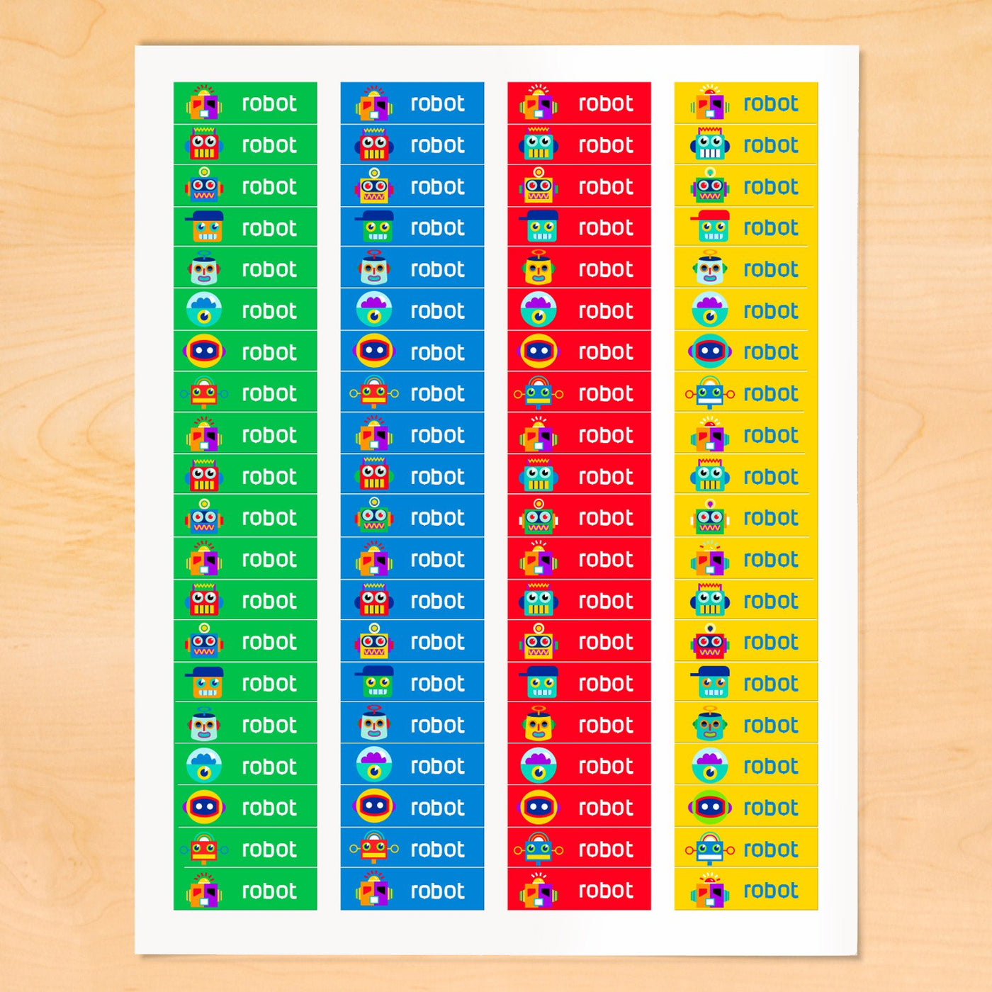 Robo Guide Label Robots Personalized 80 CT Waterproof Mini Labels – KidsRoomTreasures.com