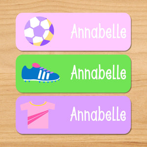 Soccer Girl Personalized 33 CT Rectangle Waterproof Labels