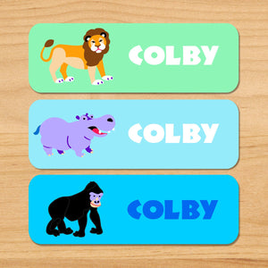 Wild Animals Personalized 33 CT Rectangle Waterproof Labels