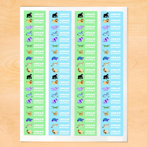 Wild Animals Personalized 80 CT Waterproof Mini Labels