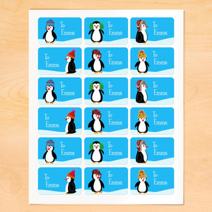 Penguin Personalized Christmas Gift Tags From or To
