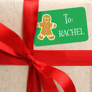 Green Personalized Classic Christmas Gift Tags From or To