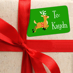 Personalized Classic Christmas Gift Tags From or To Red Green Blue