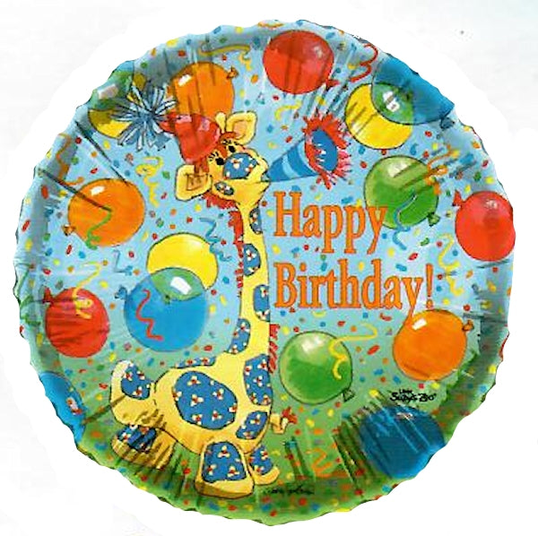 Little Suzy's Zoo Patches Giraffe Happy Birthday 18" Party Balloon