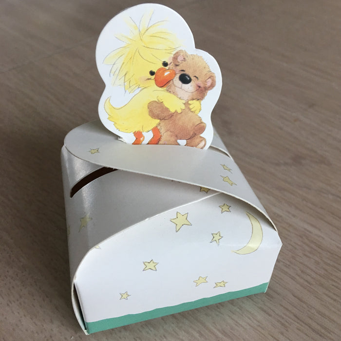 Little Suzy's Zoo Party Favor Mini Gift Box - Witzy Duck Hugging Boof Bear - Baby Shower, Christening, Baptism, Birthday