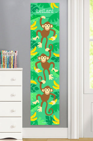 Jungle Monkey Canvas Personalized Growth Chart
