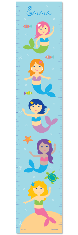 Mermaids Self-Adhesive Growth Chart