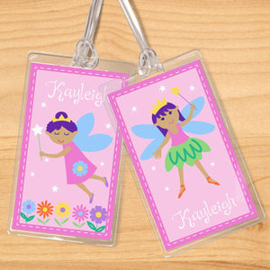 Fairy Princess Pink Personalized 2 PC Kids Name Tag Set