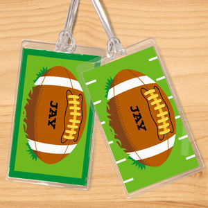 Football Personalized 2 PC Kids Name Tag Set