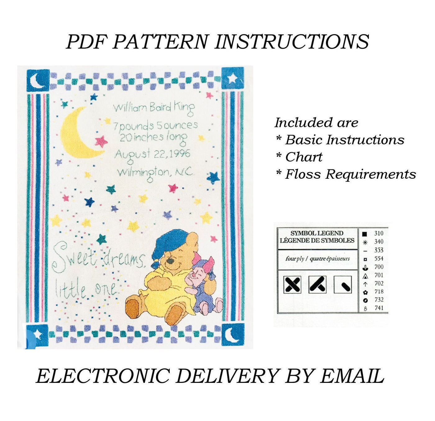 Dimensions Patchwork Baby Birth Record Counted Cross Stitch Kit