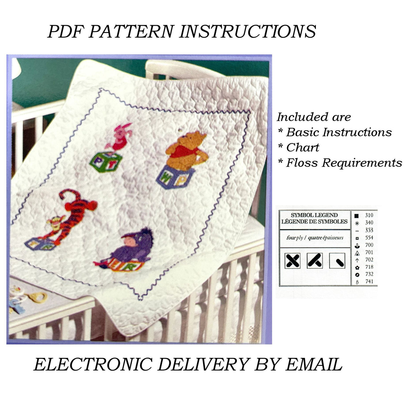 Disney Pooh's Block Party Quilt Stamped Cross Stitch Kit 1132-78