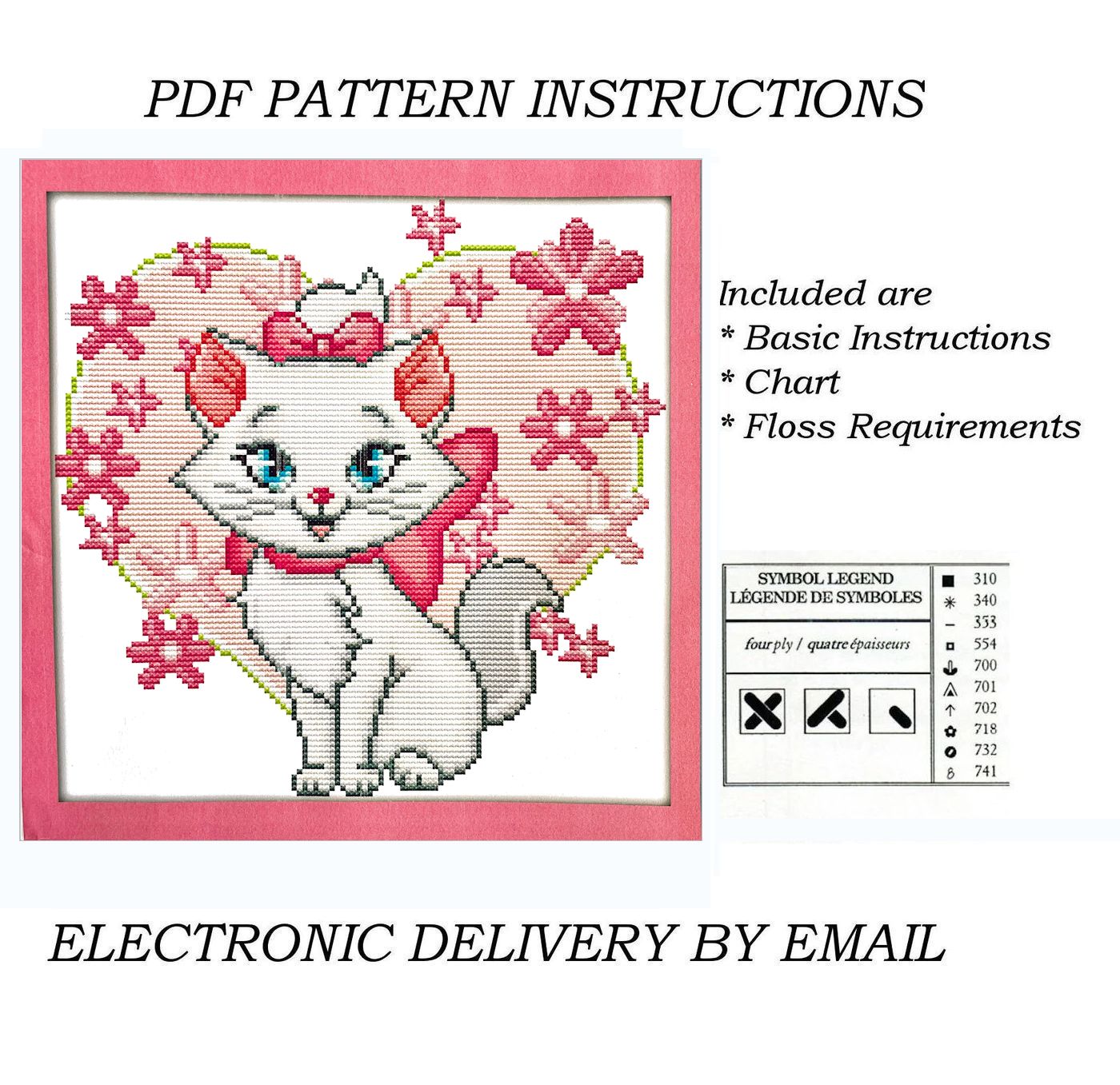 Hello Kitty Ladybug - (Chart/Graph AND Row-by-Row Written Instructions) -  07 