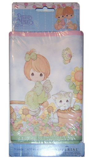 Juego de 2 - Papel tapiz vintage Precious Moments para niños, niñas, jardín, jardinería, cenefa adhesiva para pared, naturaleza y mascotas, abejas, mariposas, cachorros, perros, gatitos, gatos, amigos